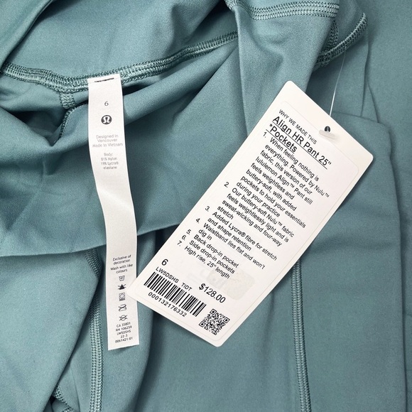 Lululemon Align High Rise Pants Leggings with Pockets Tidewater Teal Nwt - Picture 8 of 9
